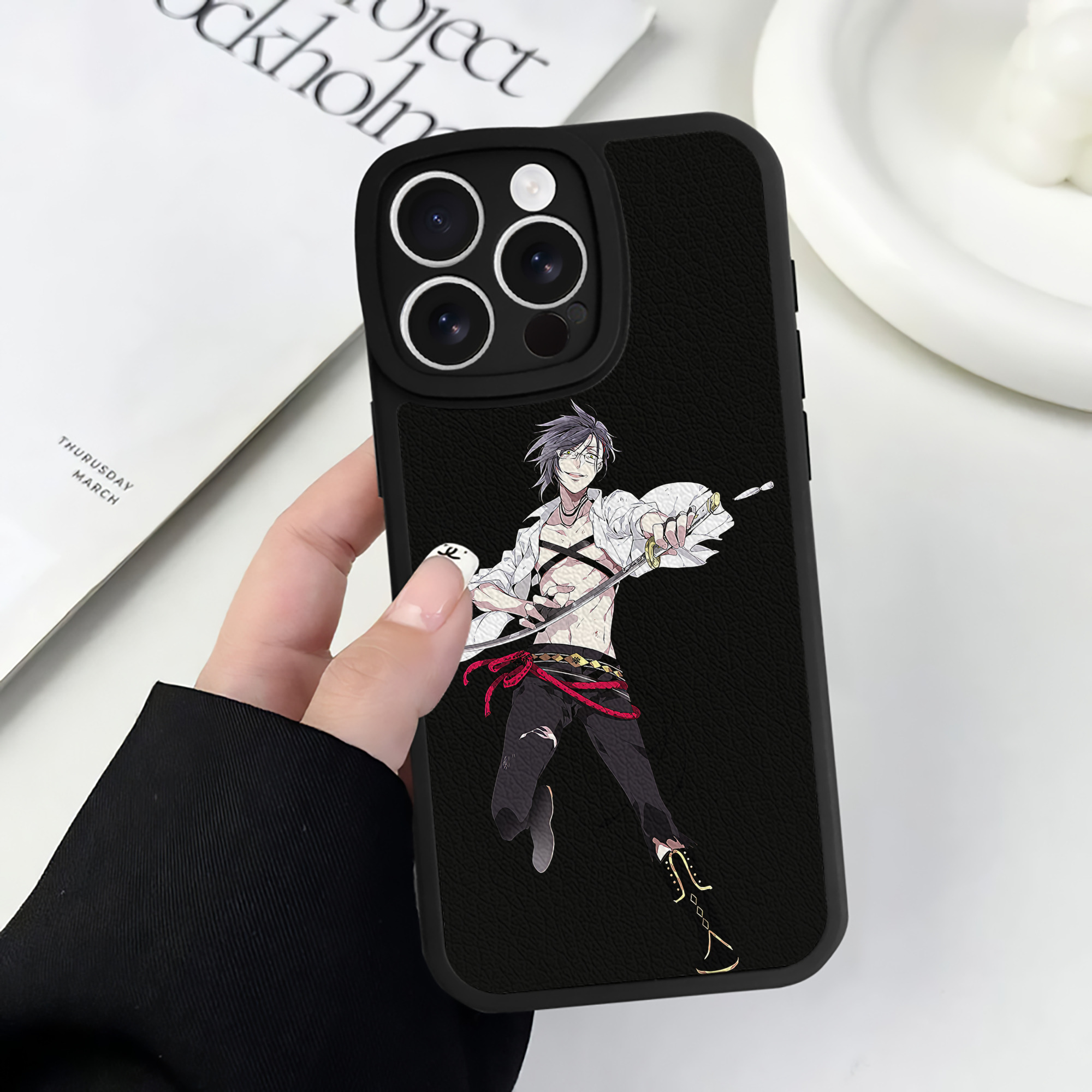 （画像用） 刀剣乱舞 Touken Ranbu 【iPhone 16シリーズ対応】シリコンスマホケース（レザー調） 材質：シリコン